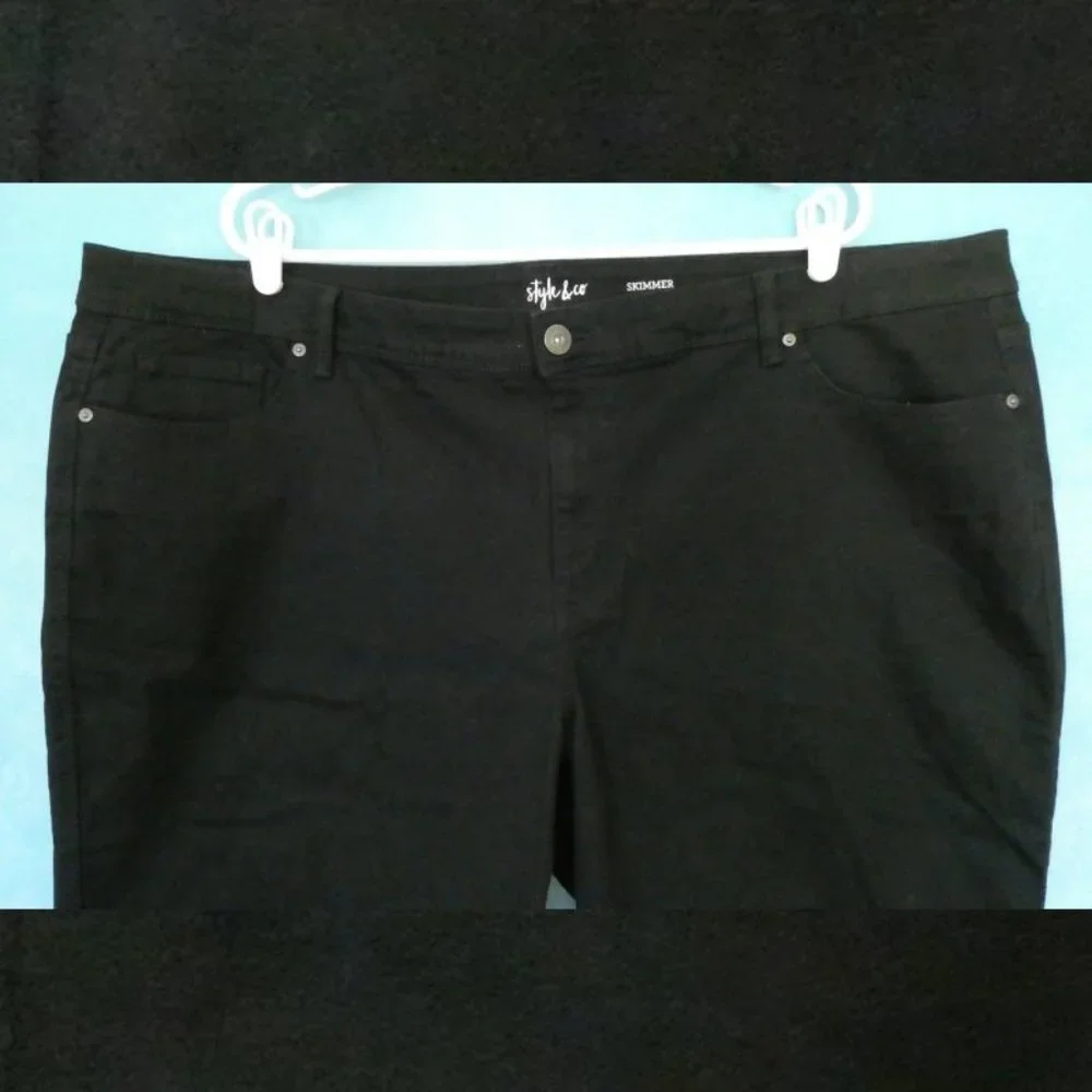 Style & Co. Black Denim Skimmer Shorts 24W